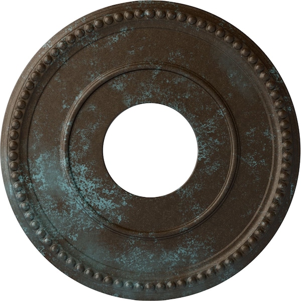 Ekena Millwork Bradford Ceiling Medallion (Canopies up to 6 5/8"), 12 1/2"OD x 3 7/8"ID x 3/4"P, Bronze Blue Patina CM12BRBBS - main
